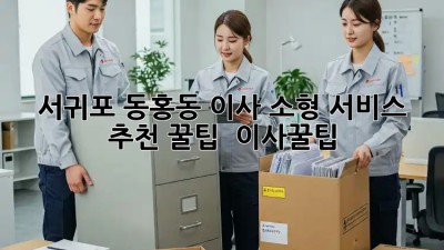 서귀포 동홍동 이사, 소형 서비스 추천 꿀팁! 🚚📦 #이사꿀팁